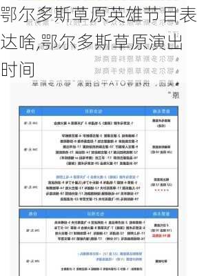 鄂尔多斯草原英雄节目表达啥,鄂尔多斯草原演出时间