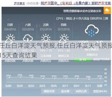 任丘白洋淀天气预报,任丘白洋淀天气预报15天查询结果