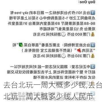 去台北玩一周大概多少钱,去台北玩一周大概多少钱人民币