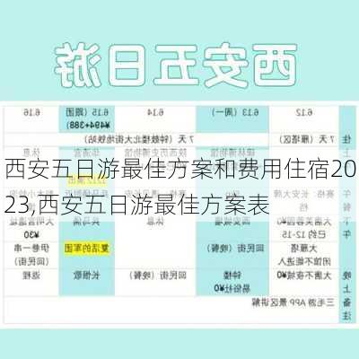 西安五日游最佳方案和费用住宿2023,西安五日游最佳方案表