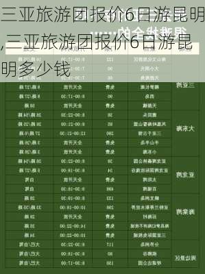 三亚旅游团报价6日游昆明,三亚旅游团报价6日游昆明多少钱