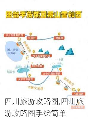 四川旅游攻略图,四川旅游攻略图手绘简单