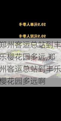 郑州客运总站到丰乐樱花园多远,郑州客运总站到丰乐樱花园多远啊